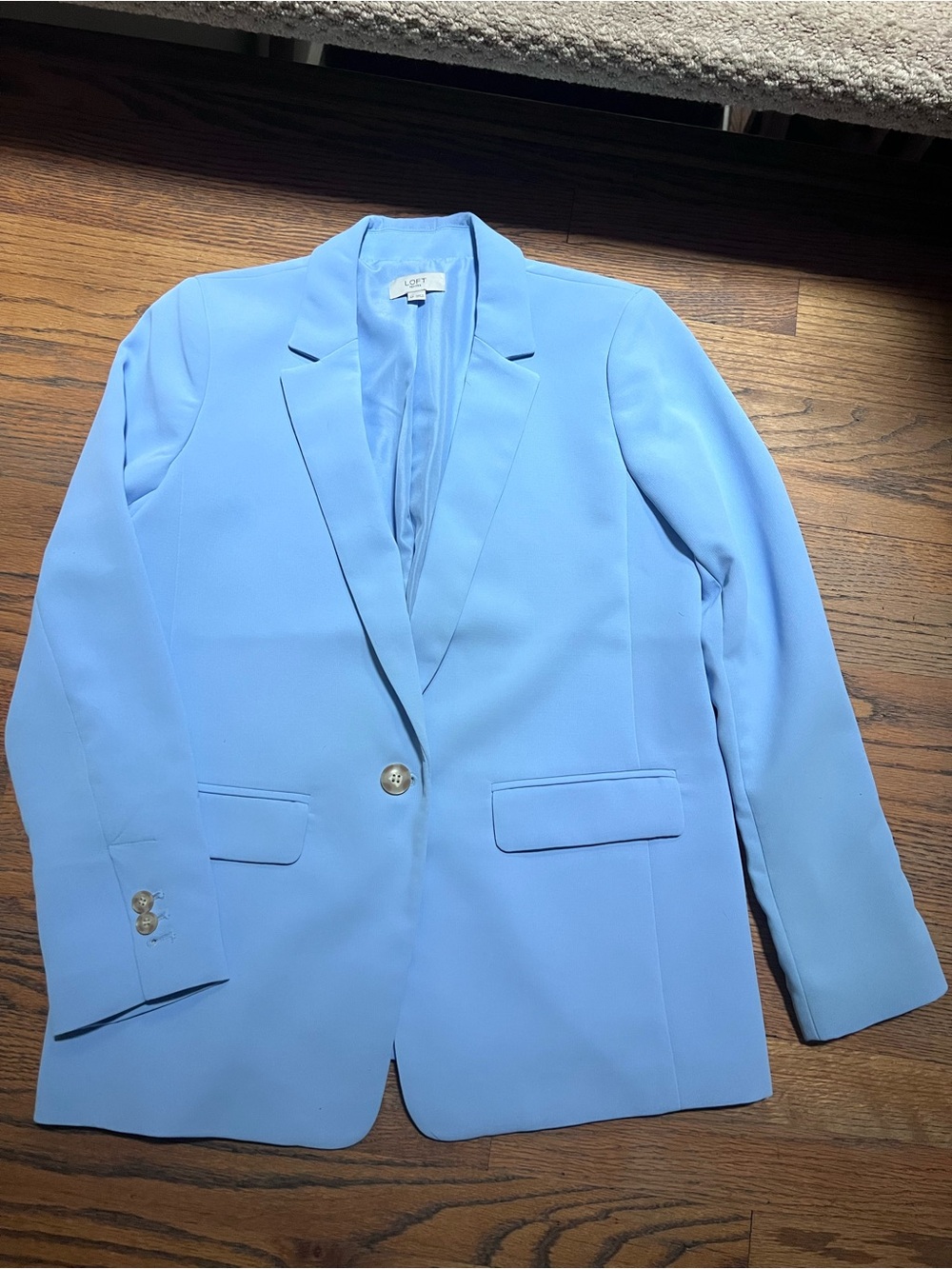 LOFT Pastel Blue Single-Button Blazer